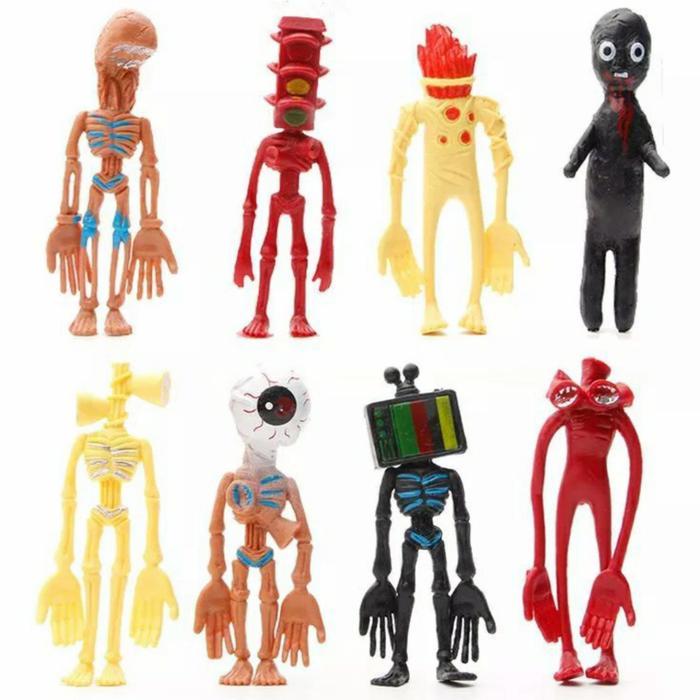 Figure Siren Head horror Miniatur pajangan topper/mainan siren head - set 8