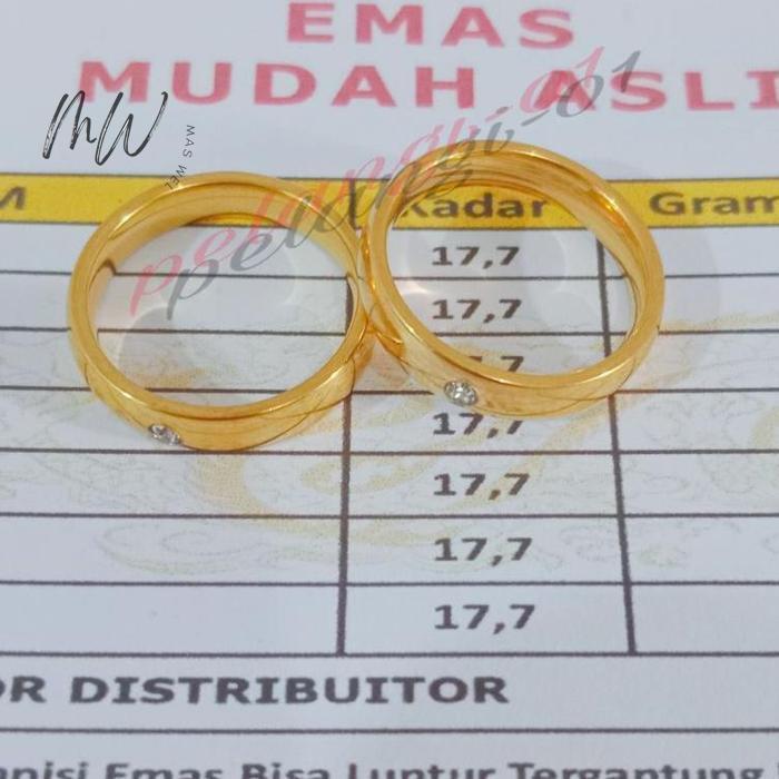 cincin kawin 2pcs emas muda asli 2gram kadar 875 CUOPLE Ada Surat