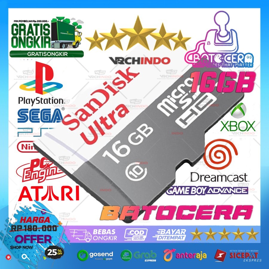 Retrobat / Batocera Micro SD Card Game Emulator - Games Console All in One Retro Emulator 