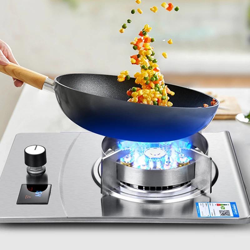 Gas Stove Single Stove Household Desktop Liquefied Gas Natural Gas Stove Embedded Stainless Steel Fi