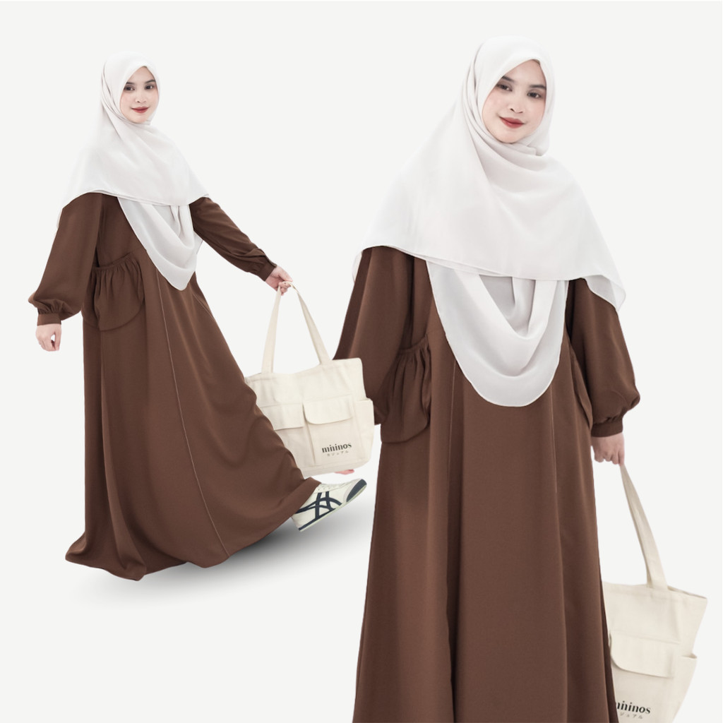Mininos Yurina Dress Gamis Muslimah Terbaru Model Kekinian