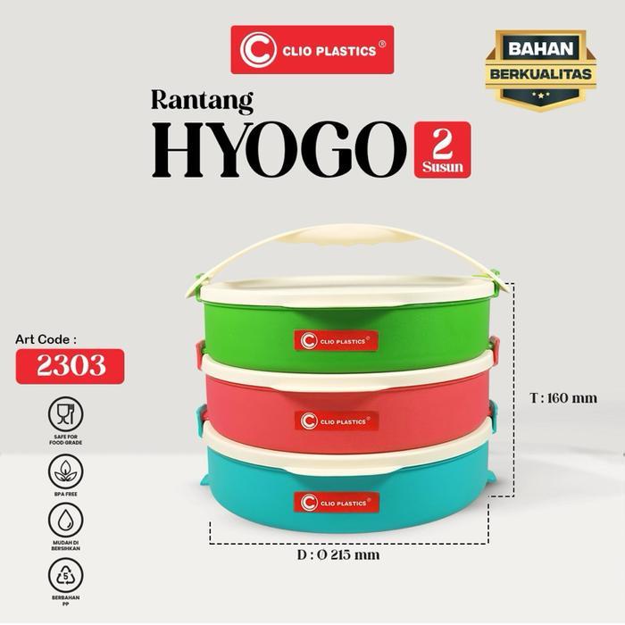 HYOGO Rantang Susun  bulat tebal plastik pp 5 Kitchenware - HYUGO 3 susun