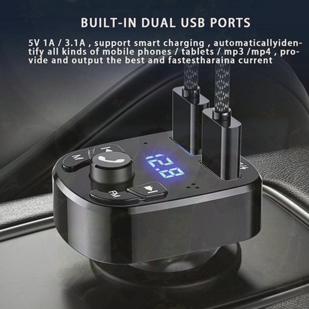 Monqiqi X8 FM Transmitter Bluetooth Modulator Mobil Car Charger Aux Bluetooth Mobil USB Chargers FM 