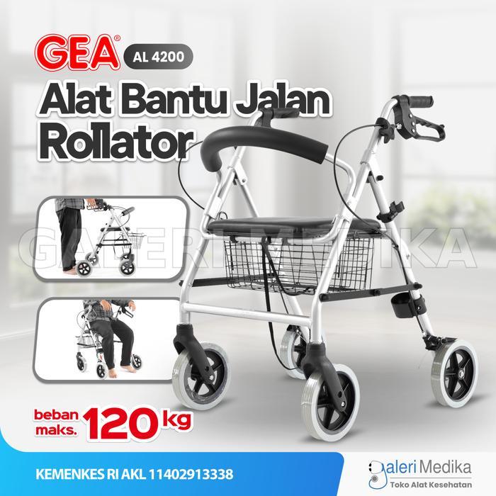 GEA Rollator AL-4200 Alat Bantu Jalan / Walker Duduk Roda Lansia - GEA AL-4200