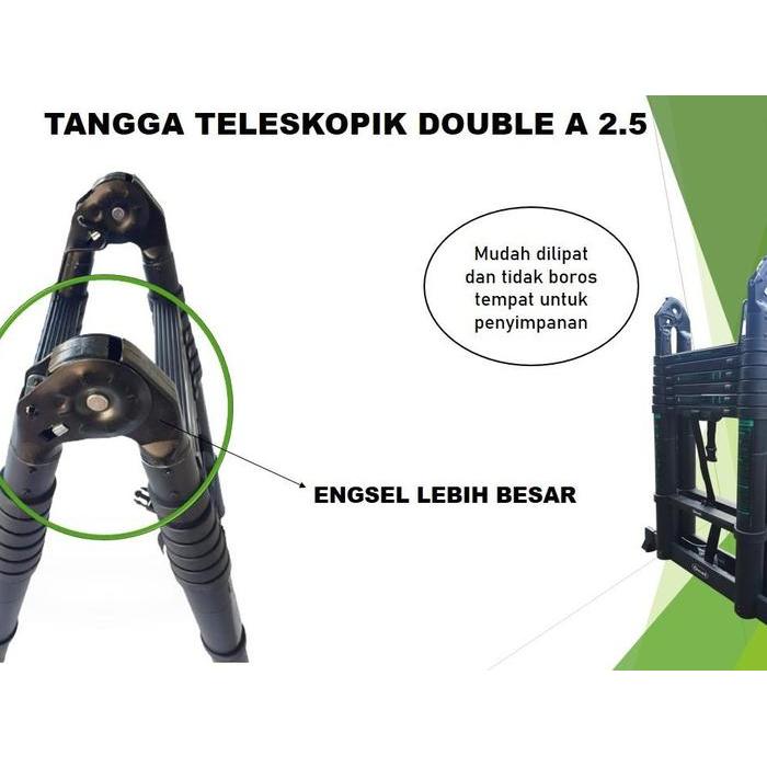 Tangga Double A teleskopik telescopic 2,5 x 2,5 5 M ladder ONAT Terlaris