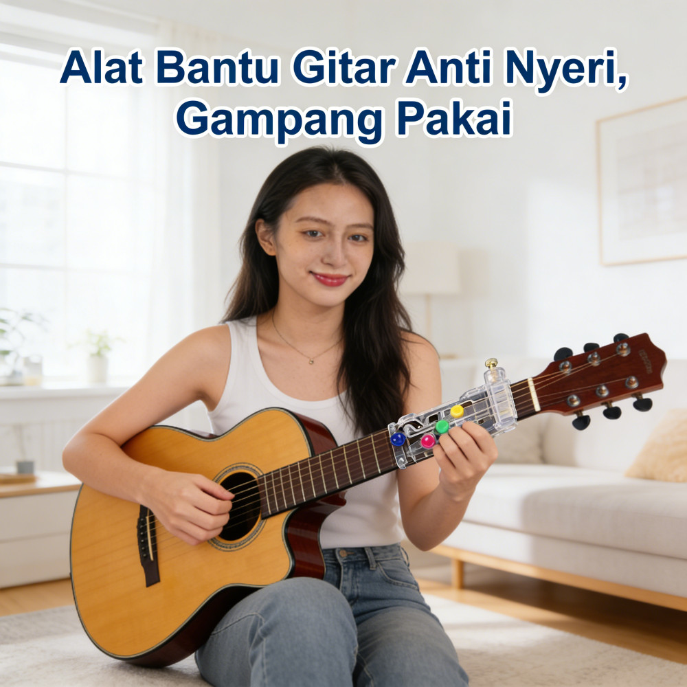 Buddy Guitar Assistant Button Aid Gitar Anti Pain Tombol Pengajaran Alat Belajar Chord