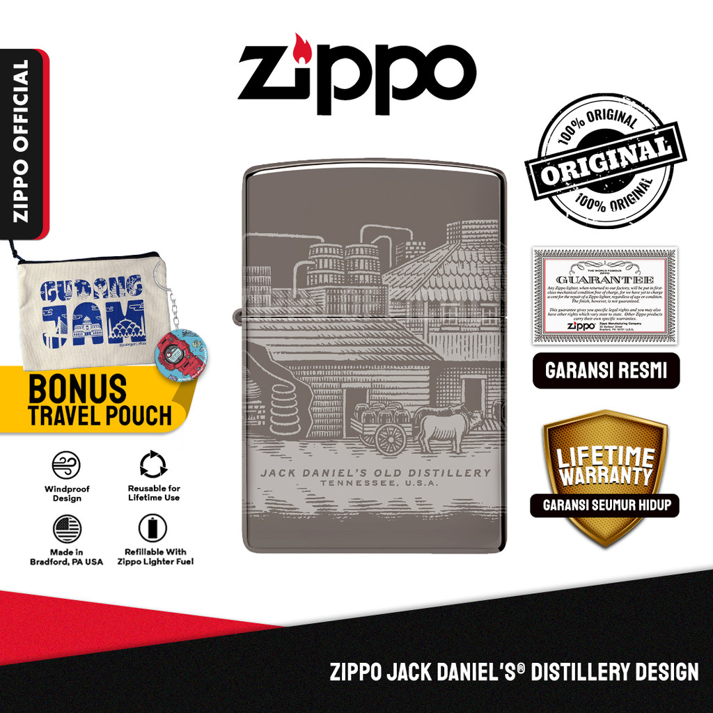 Zippo Jack Daniel's® Distillery Design 46797 | Garansi Lifetime | Original USA