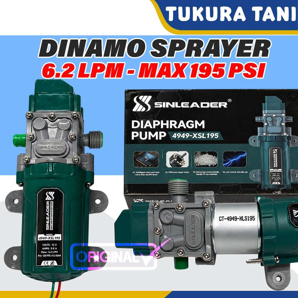 Dinamo Sprayer DC Premium Sinleader 195 psi 6.2 LPM Mesin Sprayer Tekanan Tinggi