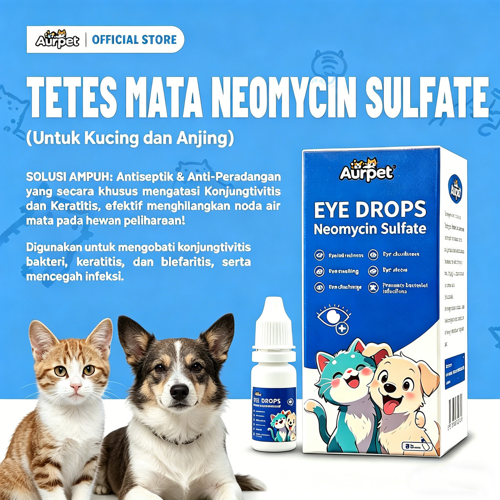 Aurpet Tetes Mata Kucing & Anjing Obat Konjungtivitis, Keratitis, Merah dan Gatal