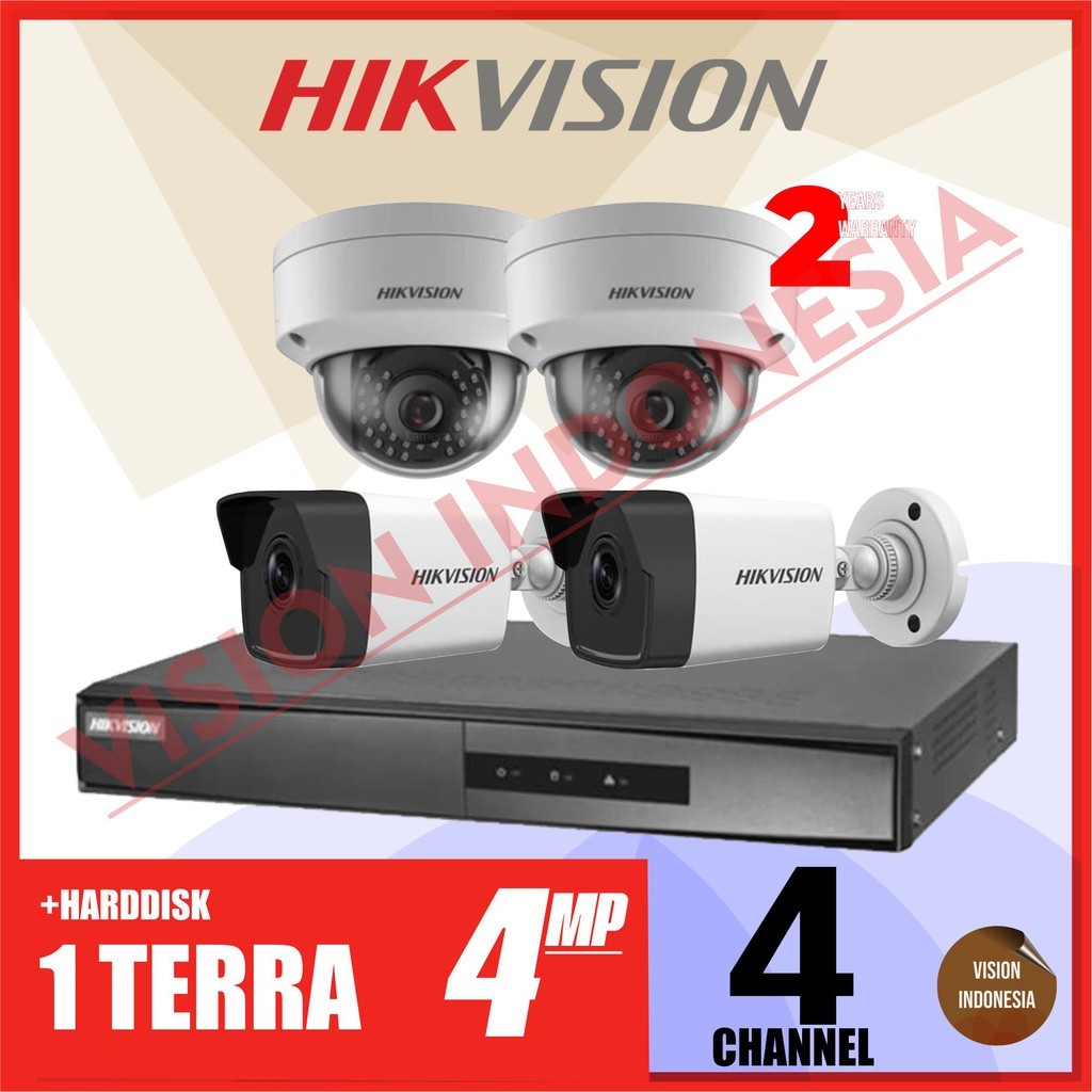 PAKET HIKVISION IP_CAMERA 4.0MP / 4 CAMERA LENGKAP SIAP PASANG
