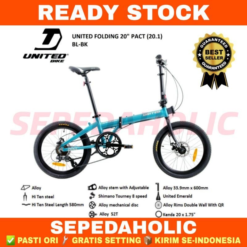 Sepeda Lipat 20 Inch UNITED PACT NEW 2021 Alloy 8 Speed