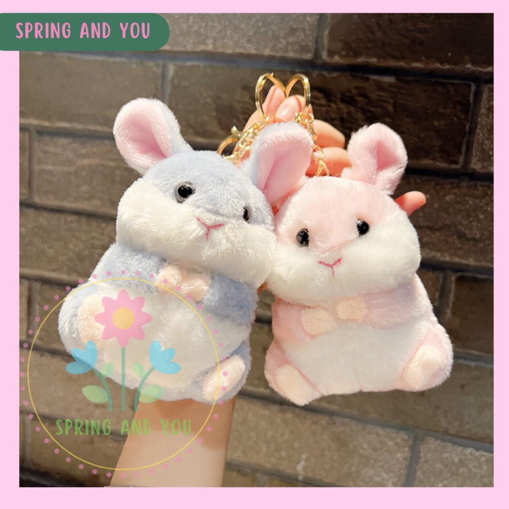 CHARMEMBER - Gantungan Kunci Kartun Boneka Tikus Gemas Couple Fluffy