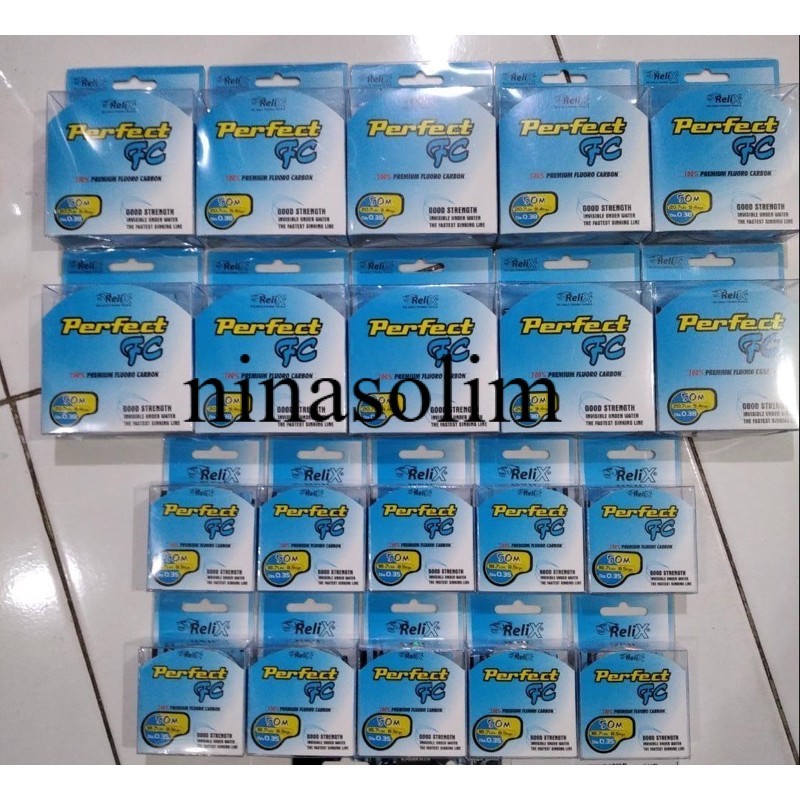 SENAR PERFECT RELIX FC 50m - 0.38mm / 038 / 20.7LBS NILON PERFECT FC TRANSPARANT PUTIH FLUOROCARBON