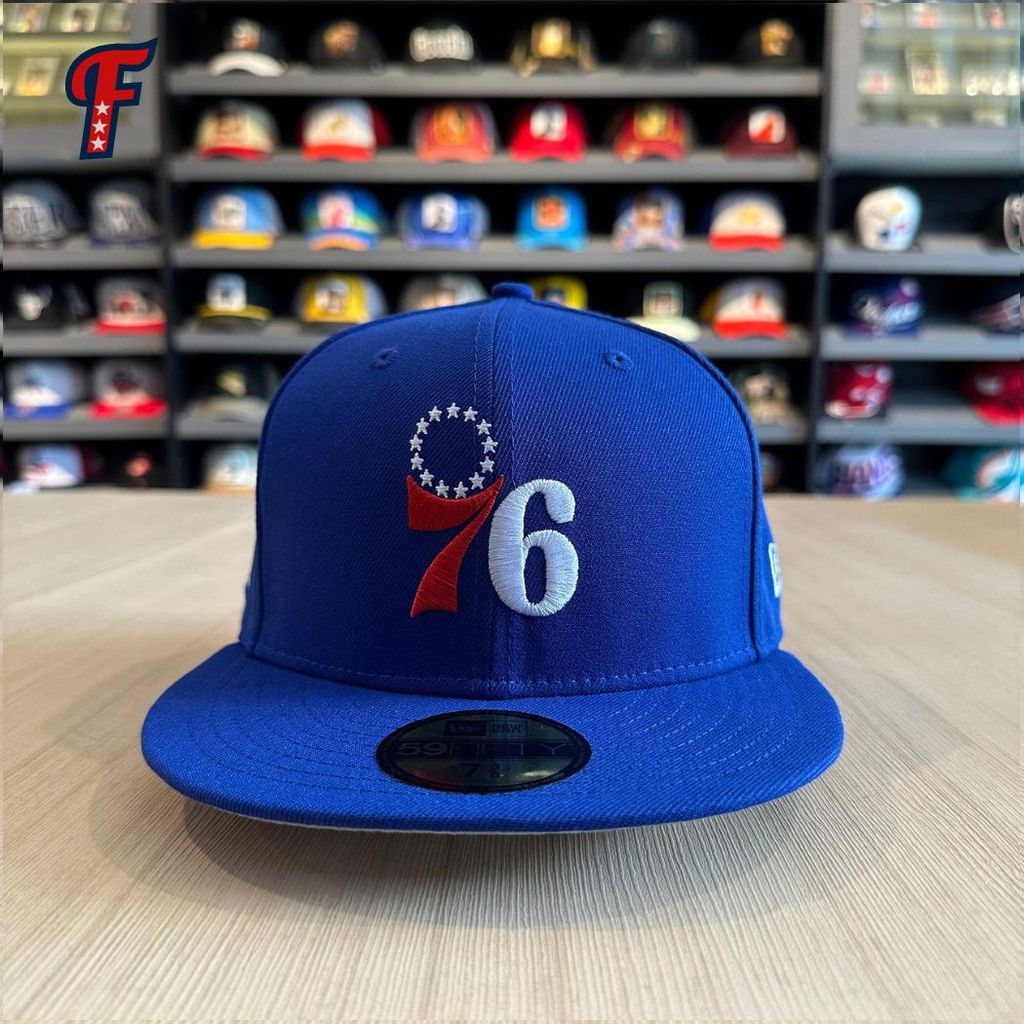 Topi New Era x OVO NBA Team #76 Sixers Blue 59FIFTY Fitted Collab Hat Original