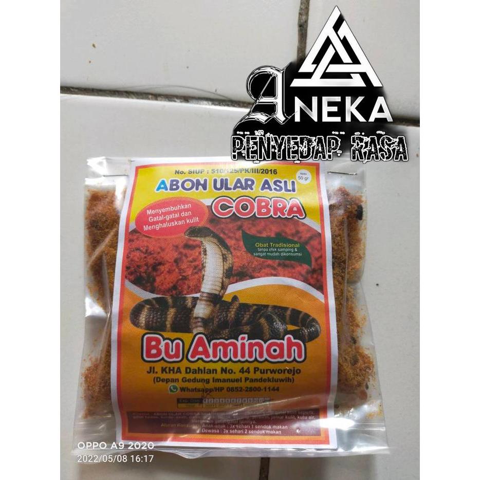 abon ular cobra / abon daging ular kobra /cobra/ obat gatal 200gr asli - 50gr