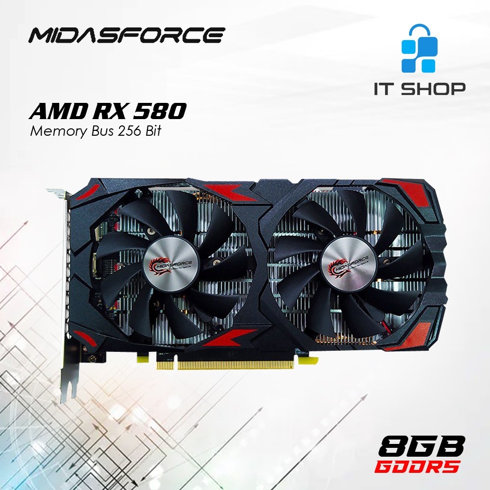 VGA Midasforce AMD RX 580 8GB GDDR5 256BIT - VGA Midas RX580 8GB
