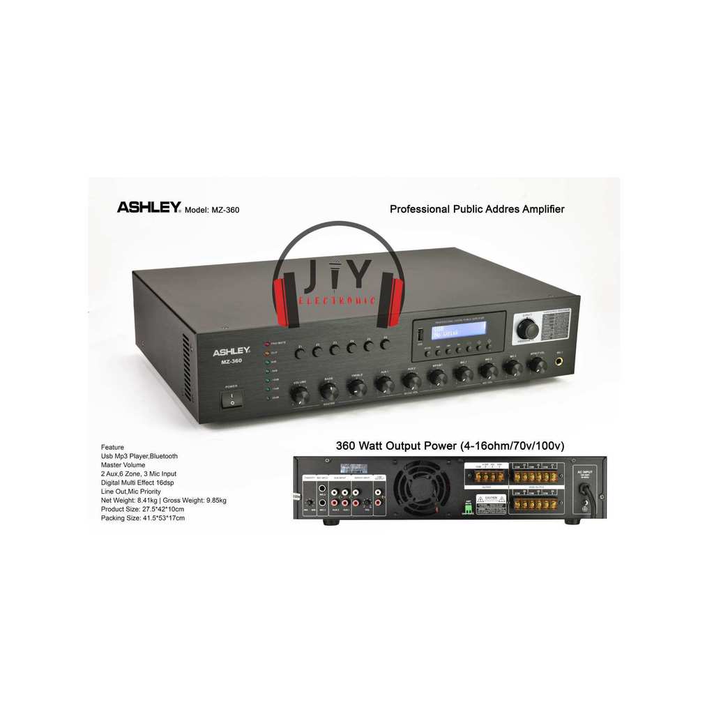 Amplifier Ampli Ashley MZ-360 MZ 360 MZ360 Professional Public Addres