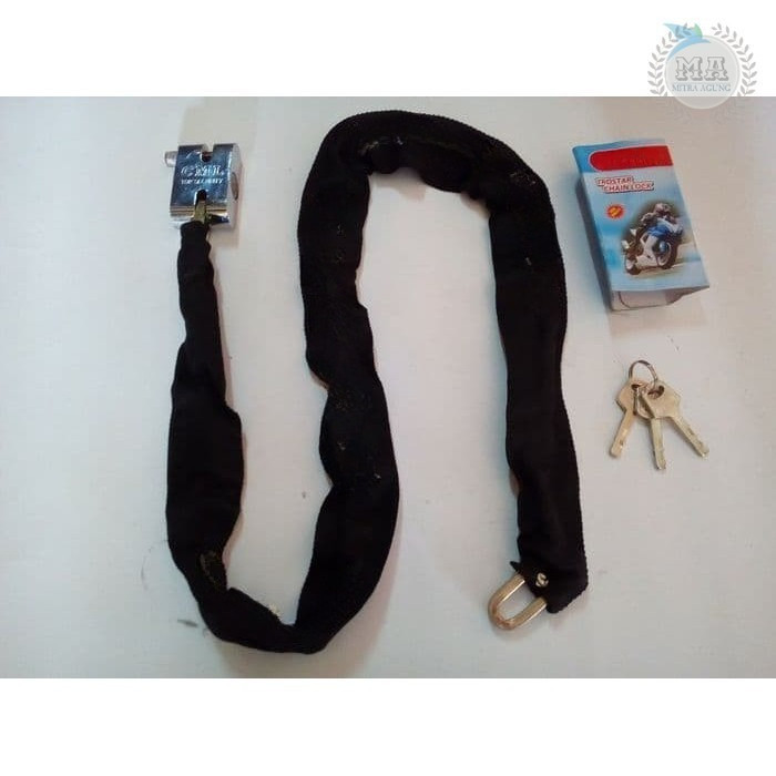 Gembok Rantai Motor Sepeda Anti Maling 100 cm Gembok Rantai Gudang