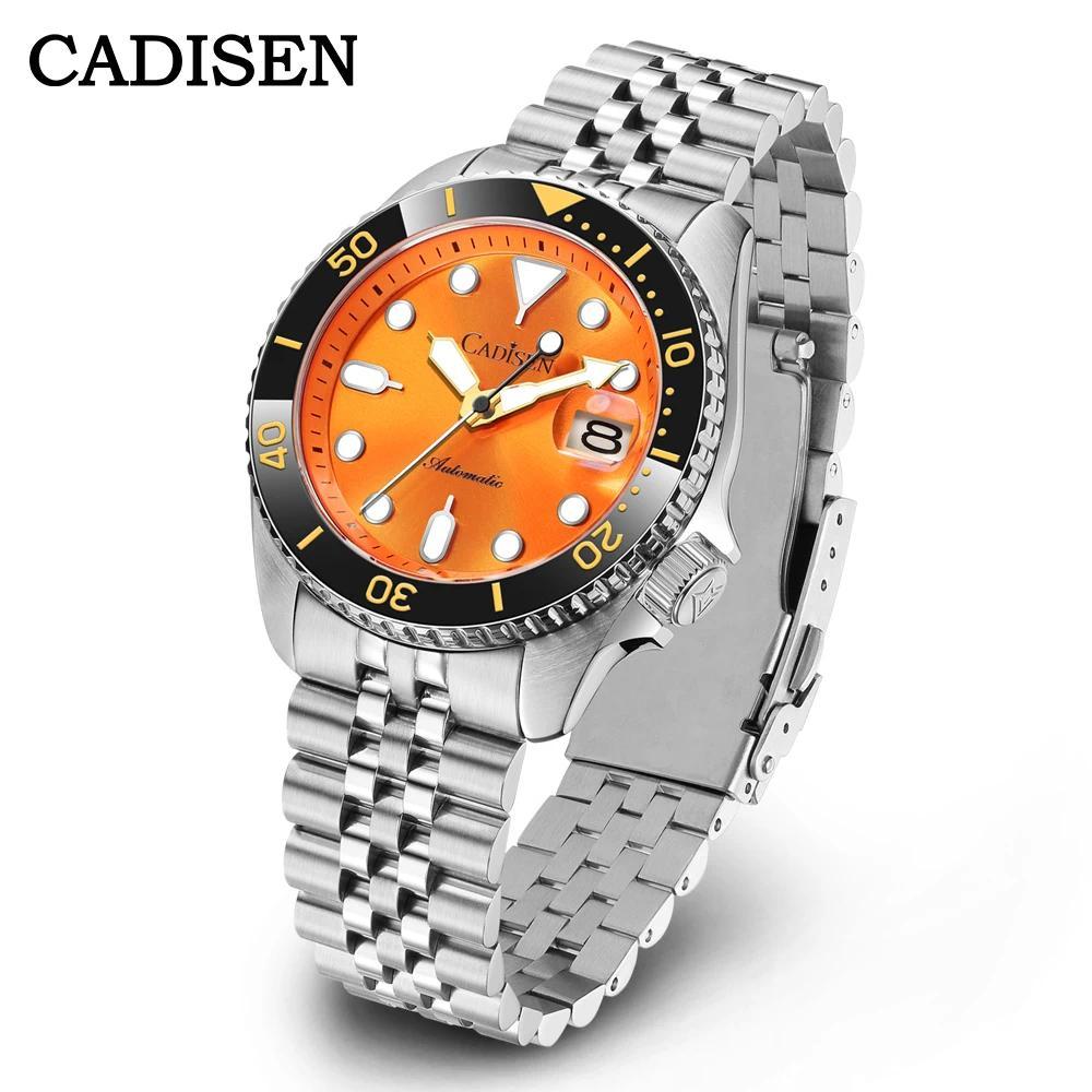 Jam Tangan Pria CADISEN New Luminous Men Mechanical Wristwatches Ceramic Bezel Sapphire Glass Automa