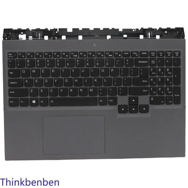 US English Slate Grey Keyboard Upper Case Palmrest Shell Cover For Lenovo Legion 5 Pro 16ACH 5CB1C93