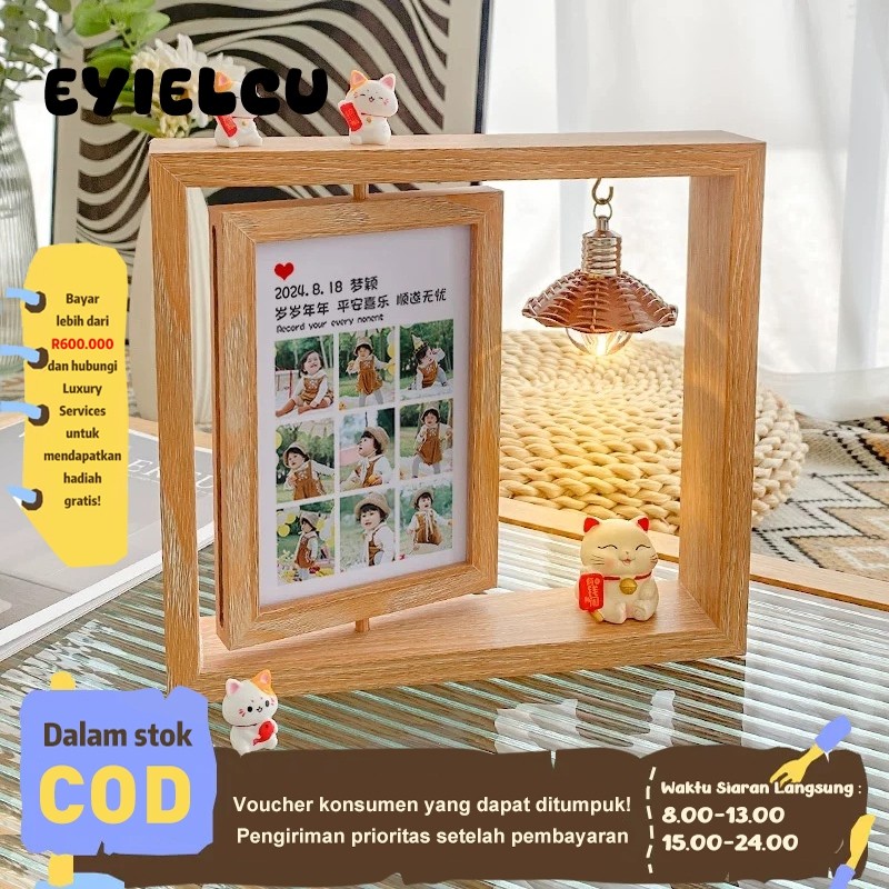 Josun|| Eyre 6 inci kreatif modern dua sisi berputar bingkai foto berputar berdiri album foto yang d
