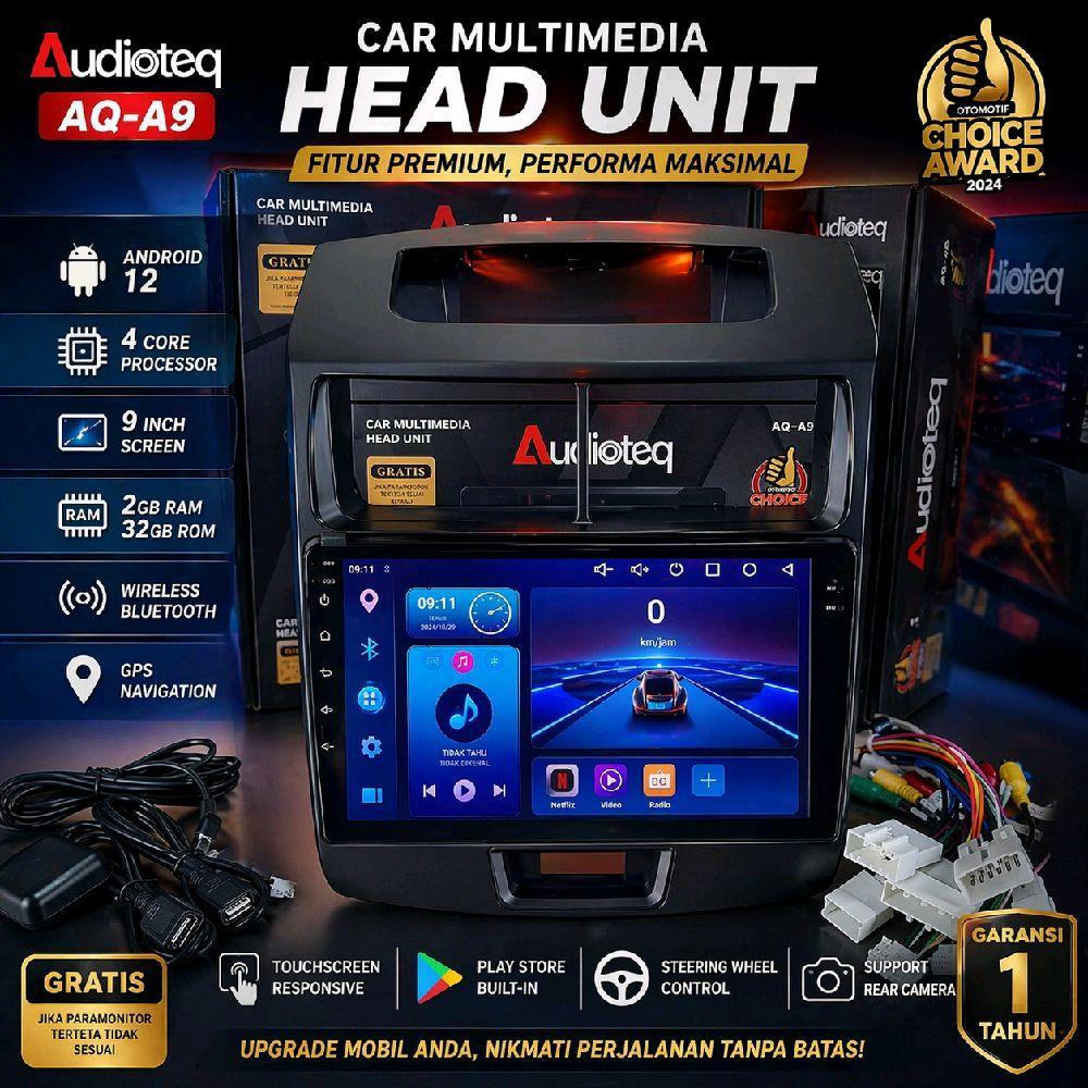 Audioteq AQ-A9 Head Unit Mobil Avanza 9 Inch Android 12 4 Core RAM 4/128 NFC Bluetooth GPS Kamera Pa