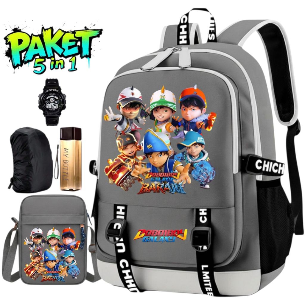 Tas Sekolah Boboiboy Galaxy Baraju -  Tas Anak Laki Laki TK SD Boboiboy - Backpack Ransel Anak Tk SD