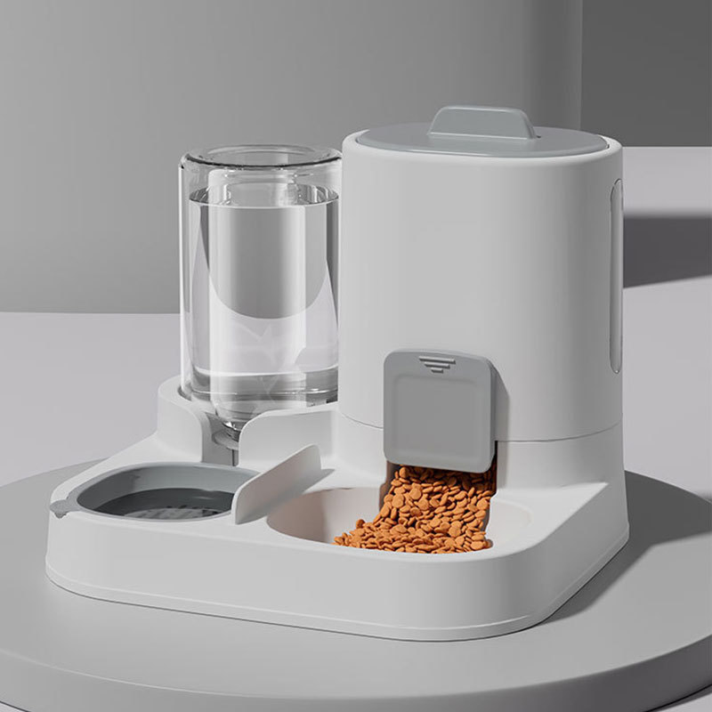 WW 1-Pack Automatic Gravity-Fed Cat Water spenser & Feeder - Spill-Proof 1Large Capacity One-Piece D