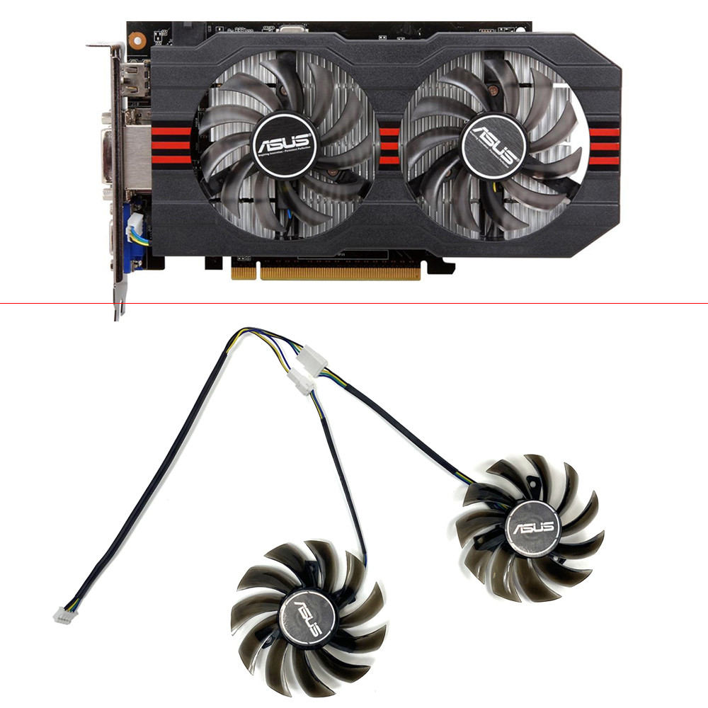 NEW Cooling Fan 75mm 4pin FD7010H12S For ASUS R7 260X GTX 1050Ti 660 760 750Ti graphics card fans