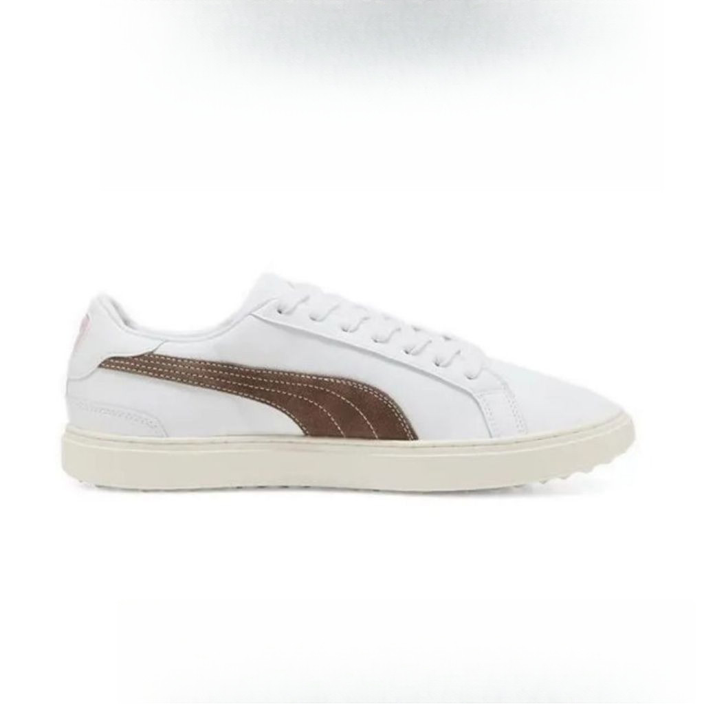 Sepatu Golf Pria Puma X Ap Classic G Shoes Men's - Puma White-Flat Bronze-Pale (312679-01) Original