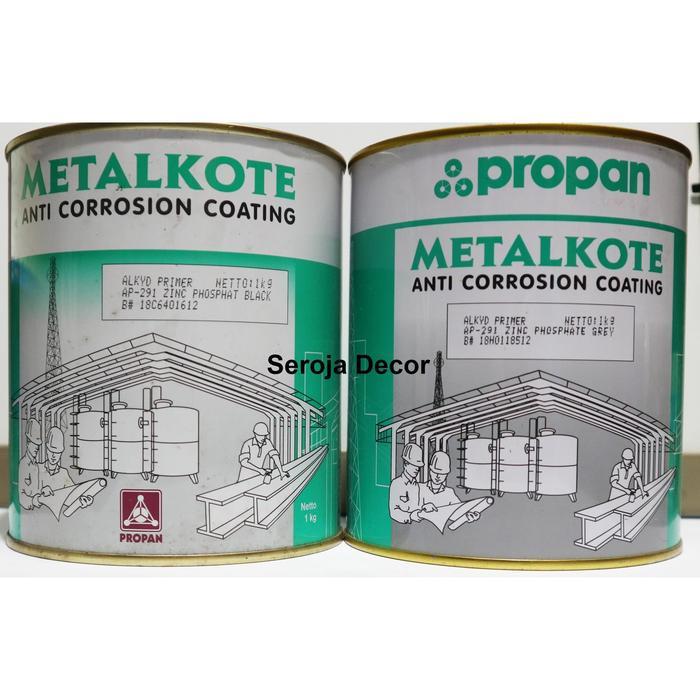 Cat Besi Dasar Anti Karat PROPAN METALKOTE 1kg Cat Meni - Hitam Dop