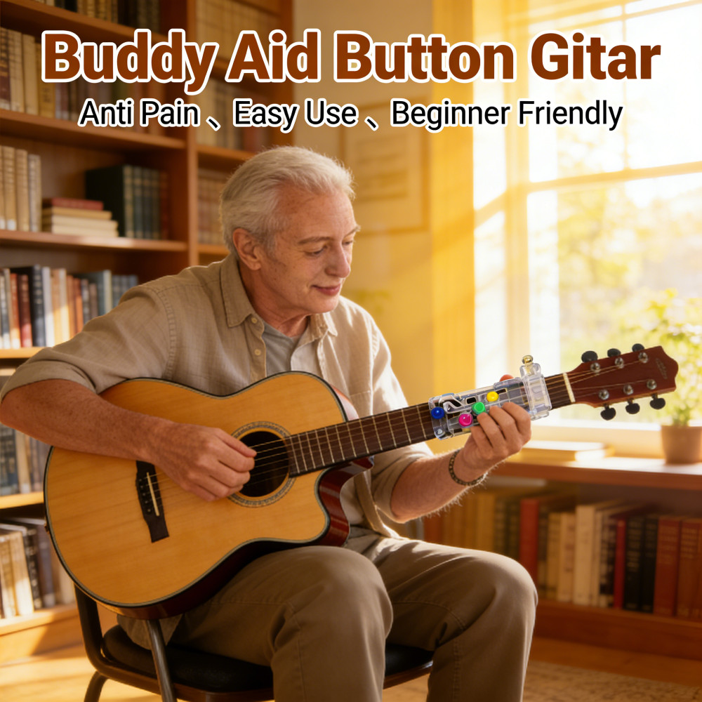 Guitar Learning Assistant Button Aid Buddy Chord Anti Pain Tombol Alat Belajar Pengajaran