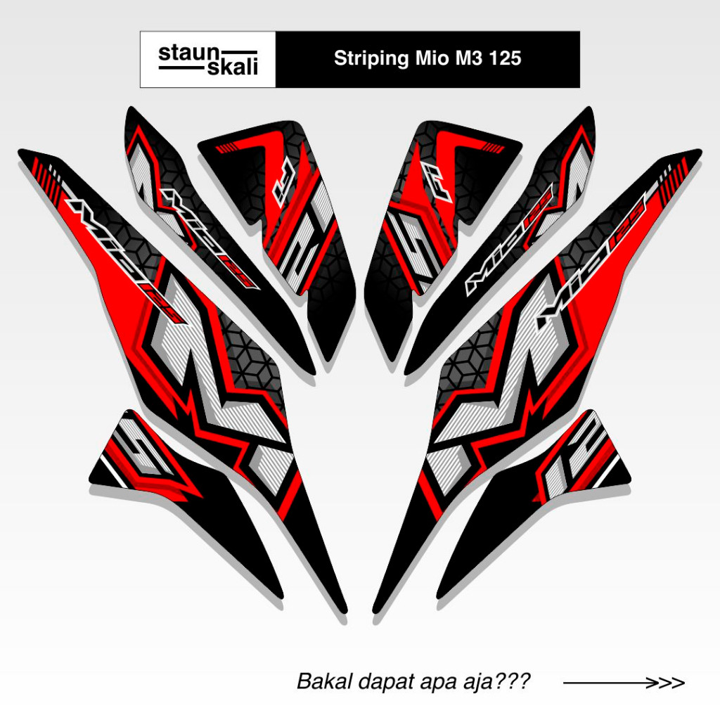 Striping Mio M3 125 Z 125i Yamaha Full Body Terbaru Orignial Api Grafis Simpel Racing Anime Asli Cus