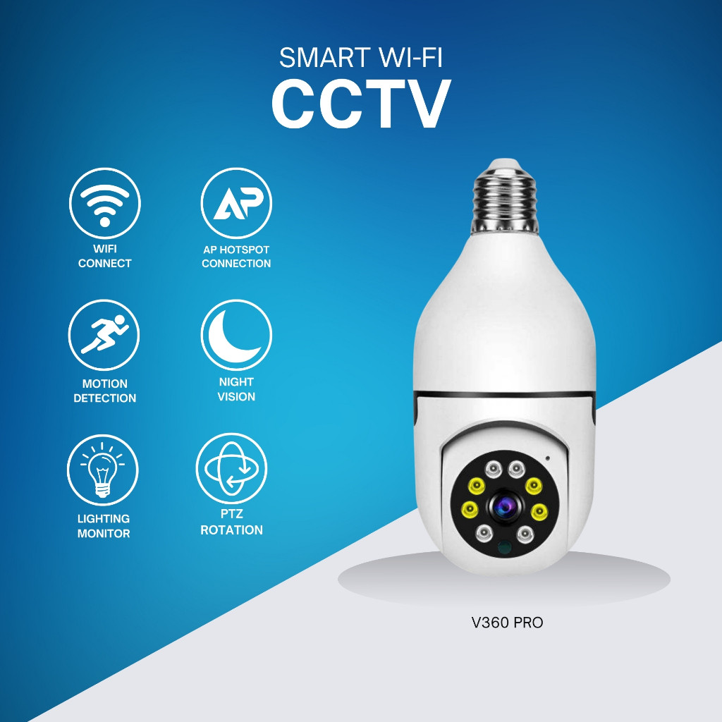 V360 Pro CCTV Lampu 360 Derajat 4K PTZ