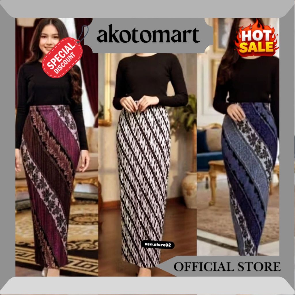 Rok Plisket Batik Kebaya/Rok Wiru/Rok Instan JM