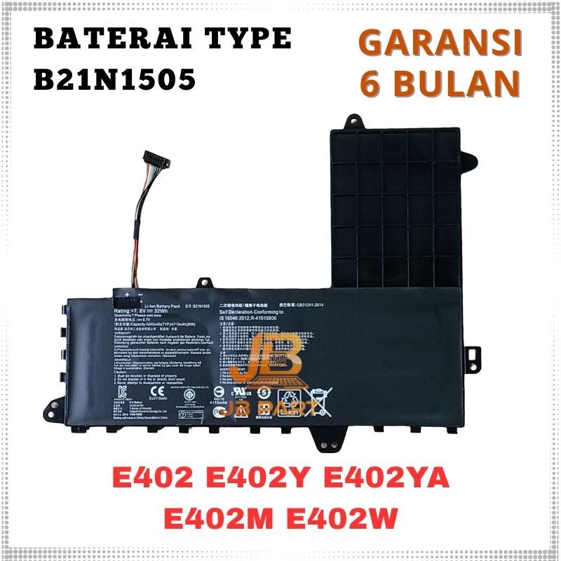 Baterai Laptop ASUS Vivobook E402M E402MA E402 Series B21N1505 -JBPART