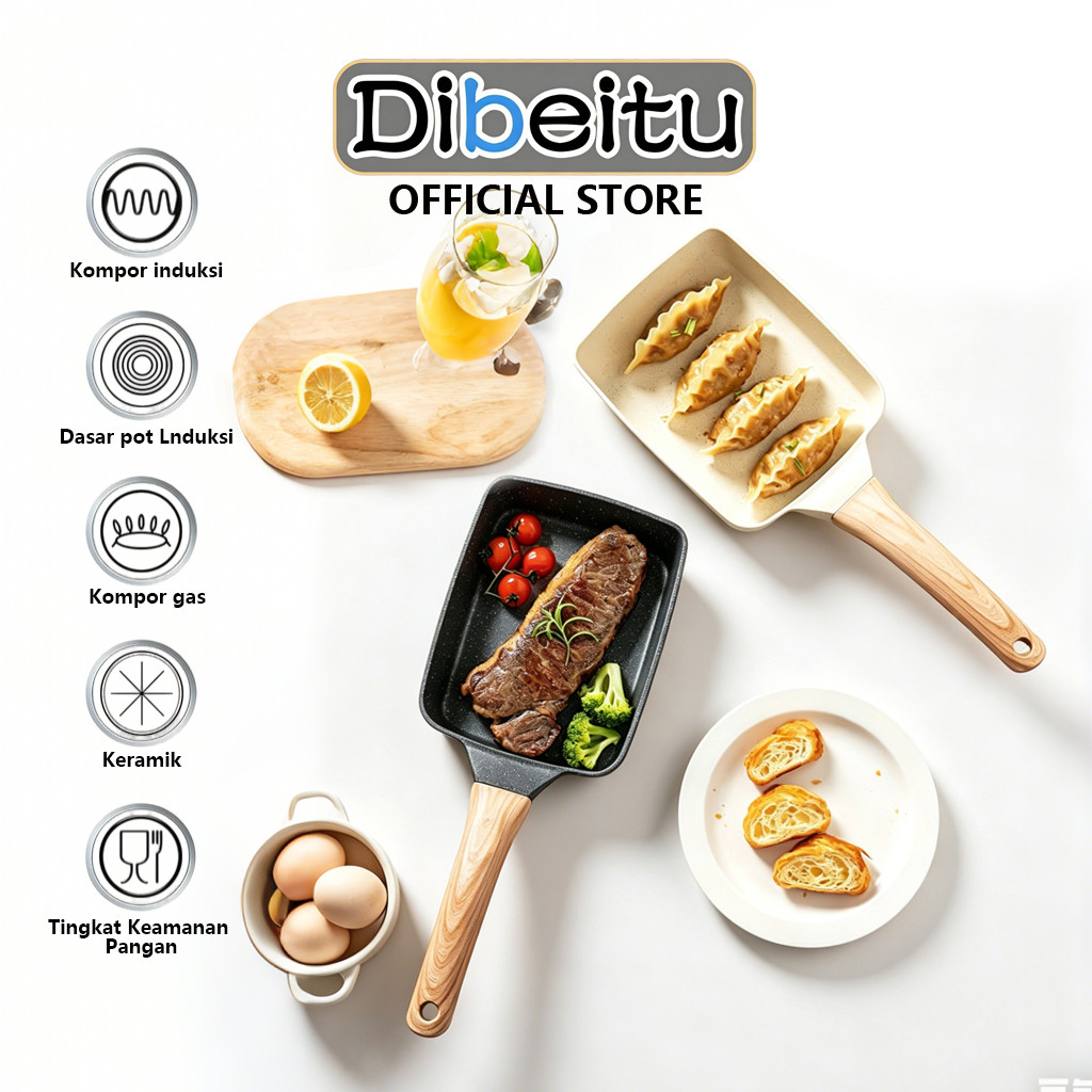 Wajan Datar Anti Lengket Tamagoyaki Panci Wajan Penggorengan Telur Panci Martabak Grill Egg Pan