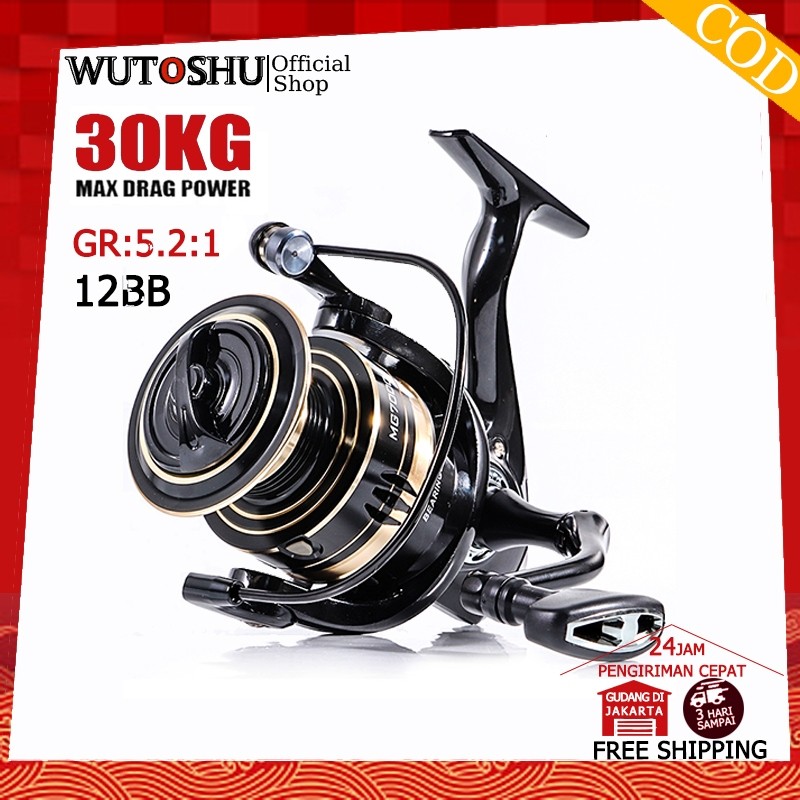 COD COD Asli Besi Fishing Reel MG1000-7000 MAX Drag 10kg Spinning Casting Rod Reel, Mesin Pancing Re