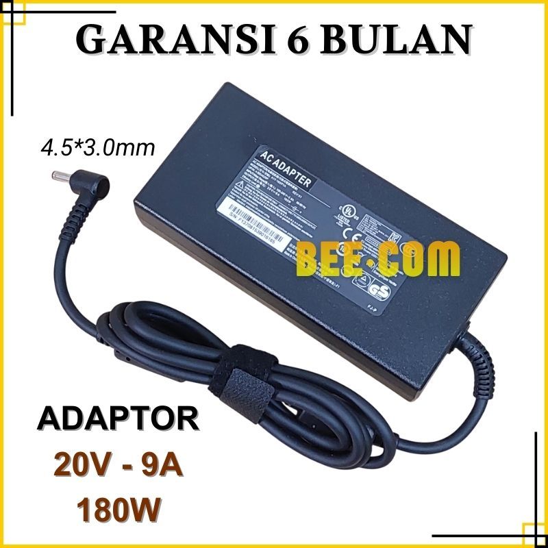 Charger Adaptor MSI 20V - 9A 180W DC 4.5*3.0mm A20-180P1A ADP-180TBH A17-180P4B -BEE