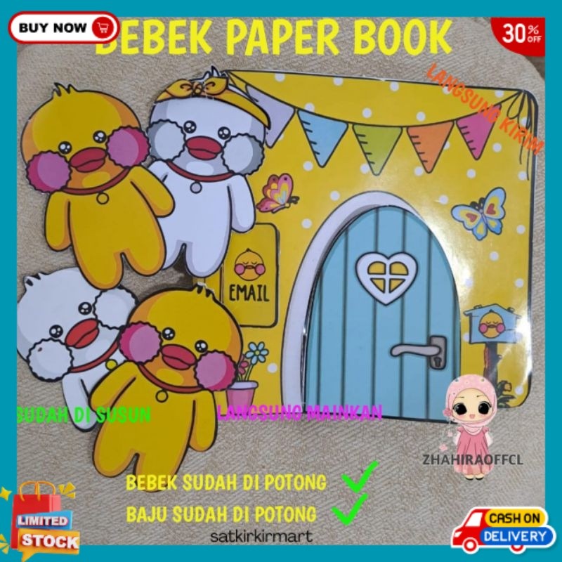 SKM BEBEK VIRAL BONEKA KERTAS PAPER BOOK DOLLS MAIANAN EDUKASI ANAK ZET