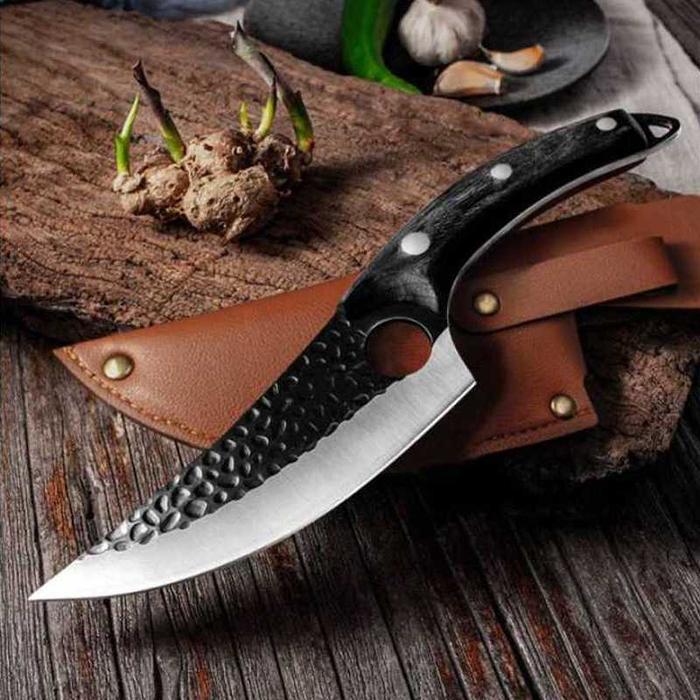 Pisau Daging Super Tajam Carbon Pisau Dapur Baja Pisau Boning Fillet - Hitam