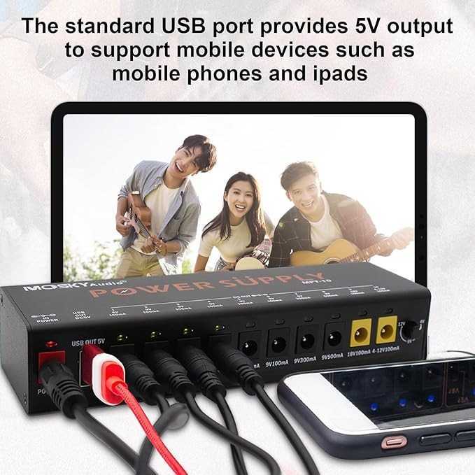 1 Set Power Supply One Adjustable Effect Guitar Dengan USB Efek Gitar - MPT-10