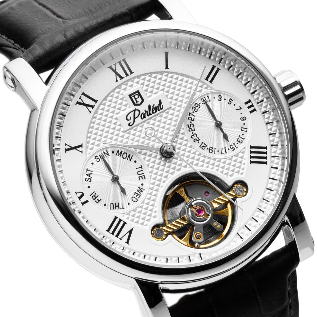 DISKON Parlent Magnus Calibre - Jam Tangan Pria 41mm, Dual Core Movement, Waterproof 5ATM (50M),