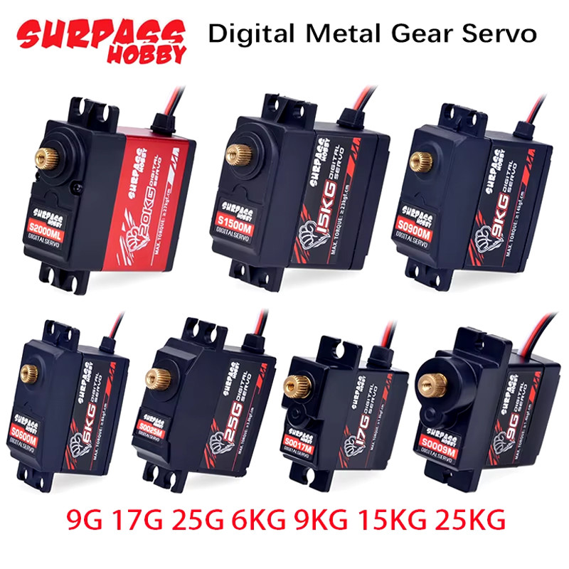 NEW Override gital Servo Mechanism Hobby 9G/17/25G 6KG 9KG 15KG 20KG Metal Gear Micro Servo For 1/8 