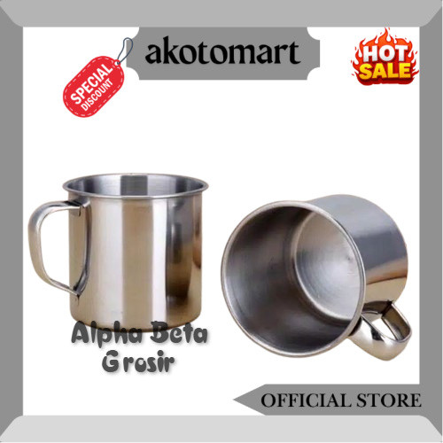 MUG GELAS KOPI MURAH / MUG GELAS KOPI STAINLESS / CANGKIR KOPI STAINLESS RJ