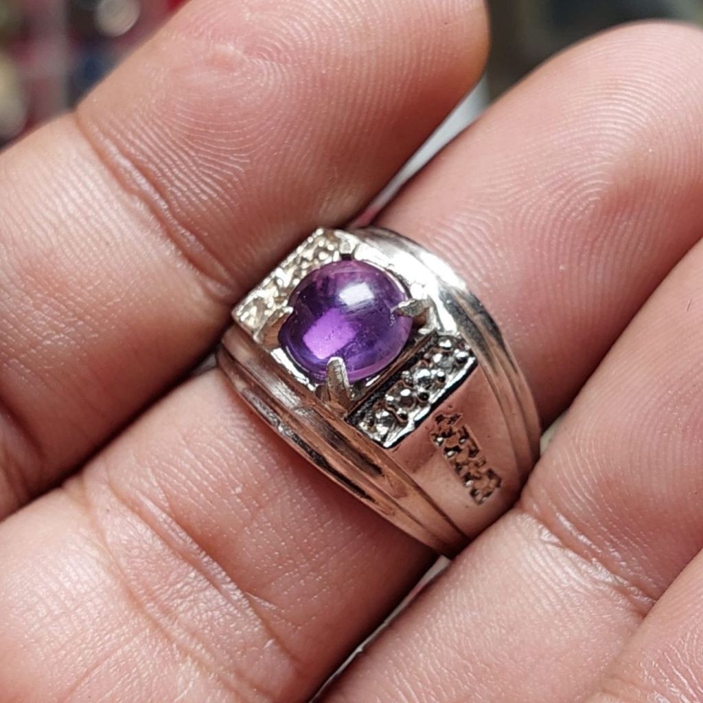 Natural kecubung Kalimantan Cincin batu akik pria wanita / C20 akik 525