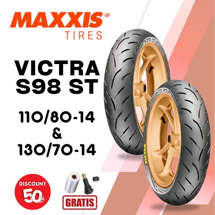 SEPASANG Ban Motor MAXXIS VICTRA S98 ST 110/80 & 130/70 RING 14 Tubeless