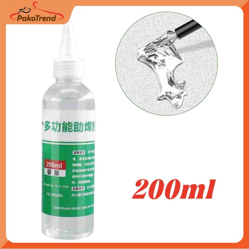 200ML Flux Cair Flux Solder Untuk Stainless Steel Baterai Nikel Kuningan Tembaga Besi Bearing Pereka