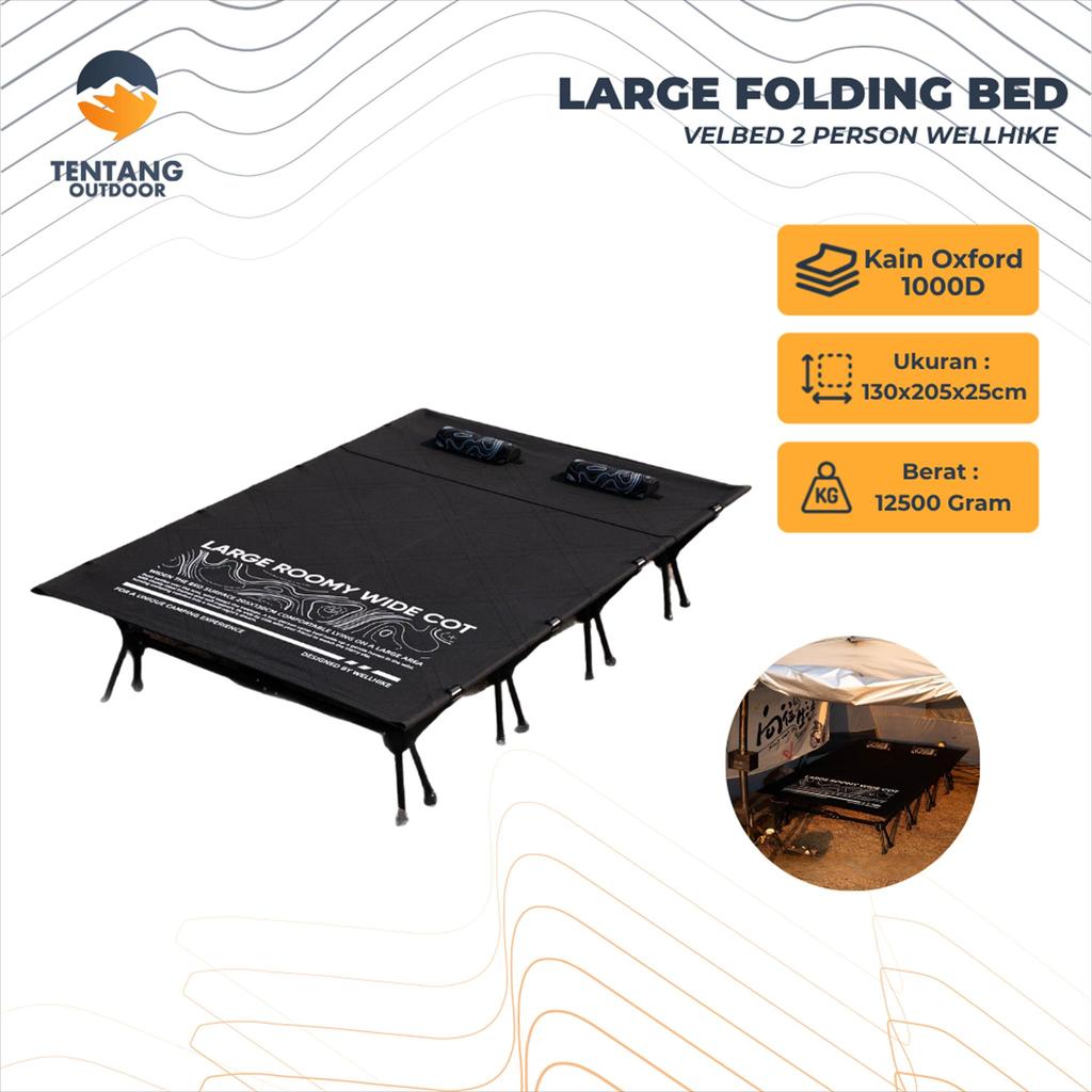 Folding Bed Double WELLHIKE  Ranjang Lipat Besar Velbed Tempat Tidur Camping Outdoor
