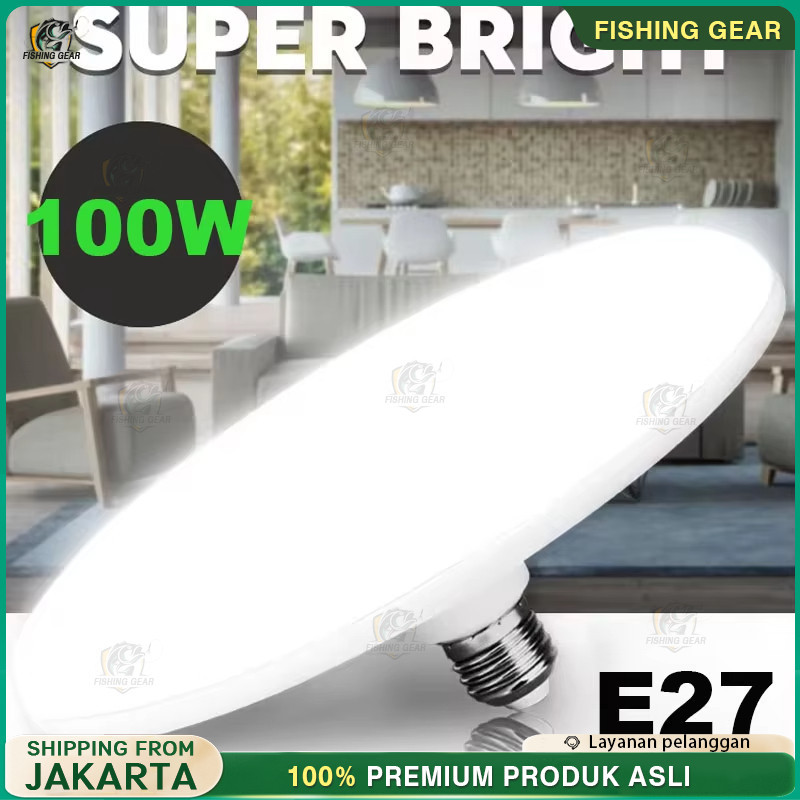 220V E27 Lampu LED Super Terang 20W 30W 40W 60W 100W UFO Lampu LED Lampu Meja Penerangan Putih Hanga